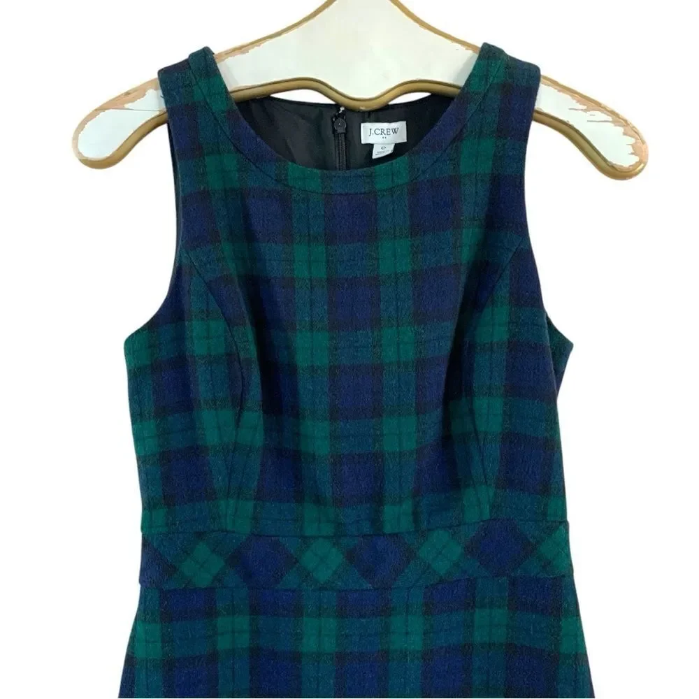J. Crew Wool Plaid Sleeveless Dress